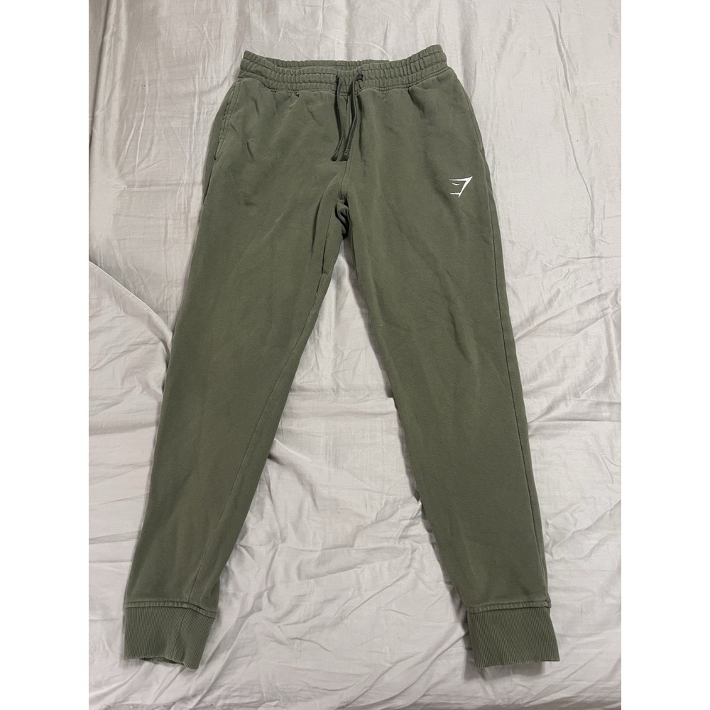 Gym Shark Jogger Sweatpants Army Green Size Small Drawstring Pockets